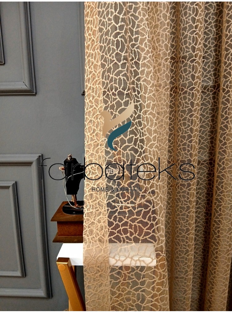 Leopar Vizon Leopar Desen Örme Sade Tül Perde